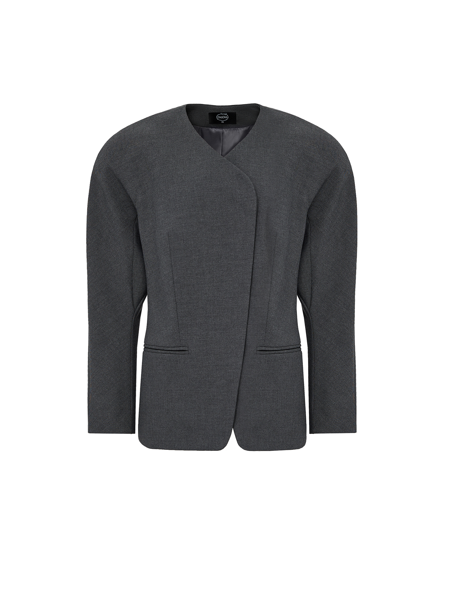 Jacket with hidden buttons, gray