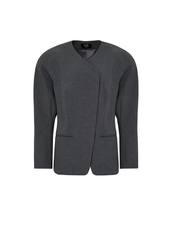 Jacket with hidden buttons, gray