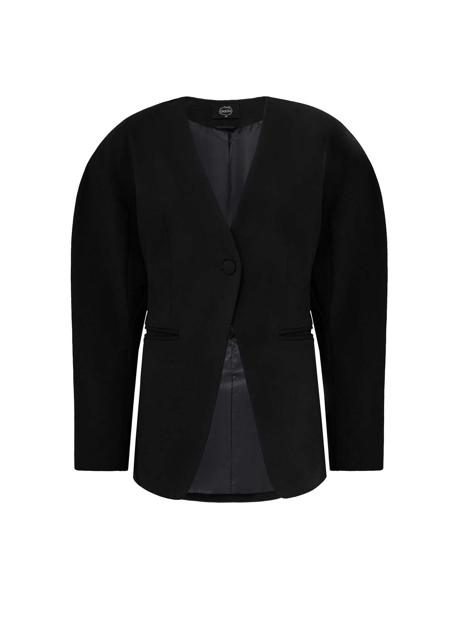 Jacket with voluminous sleeves, black