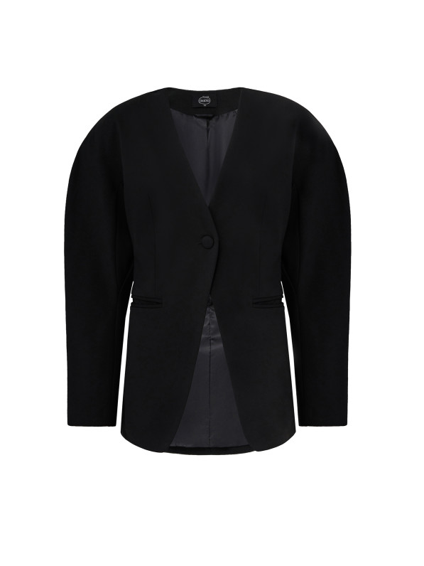 Jacket with voluminous sleeves, black