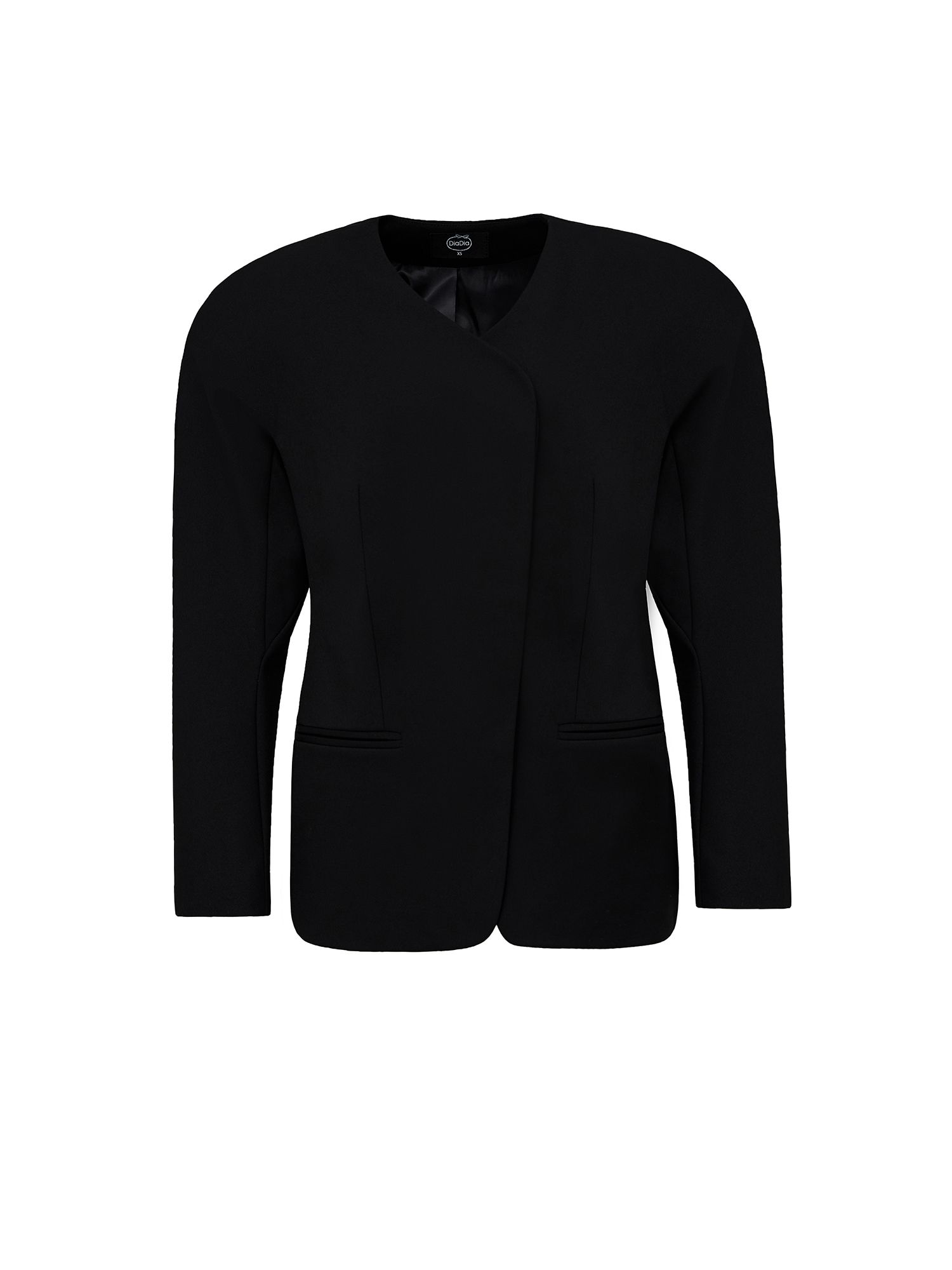 Jacket with hidden buttons, black