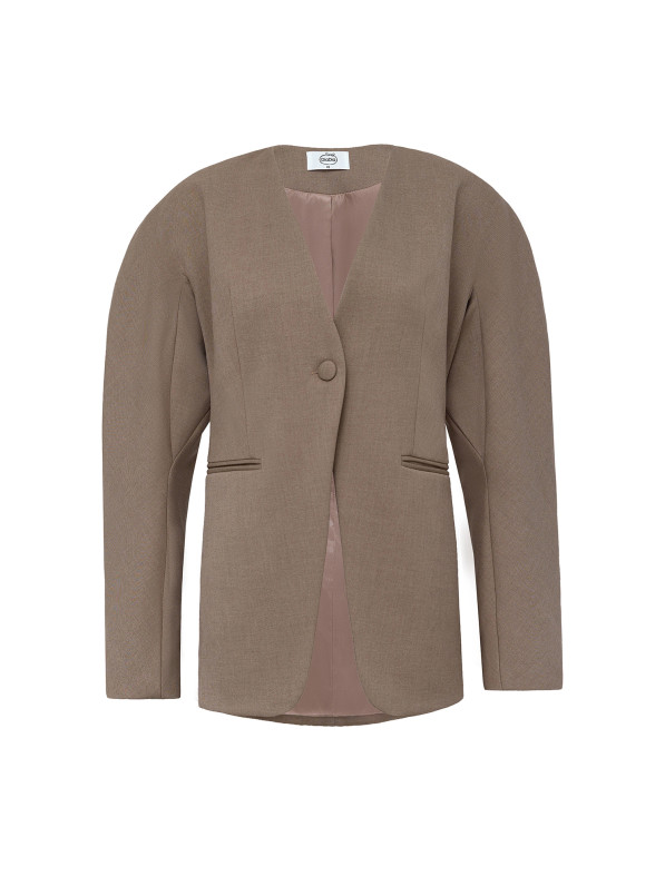 Jacket with voluminous sleeves, beige