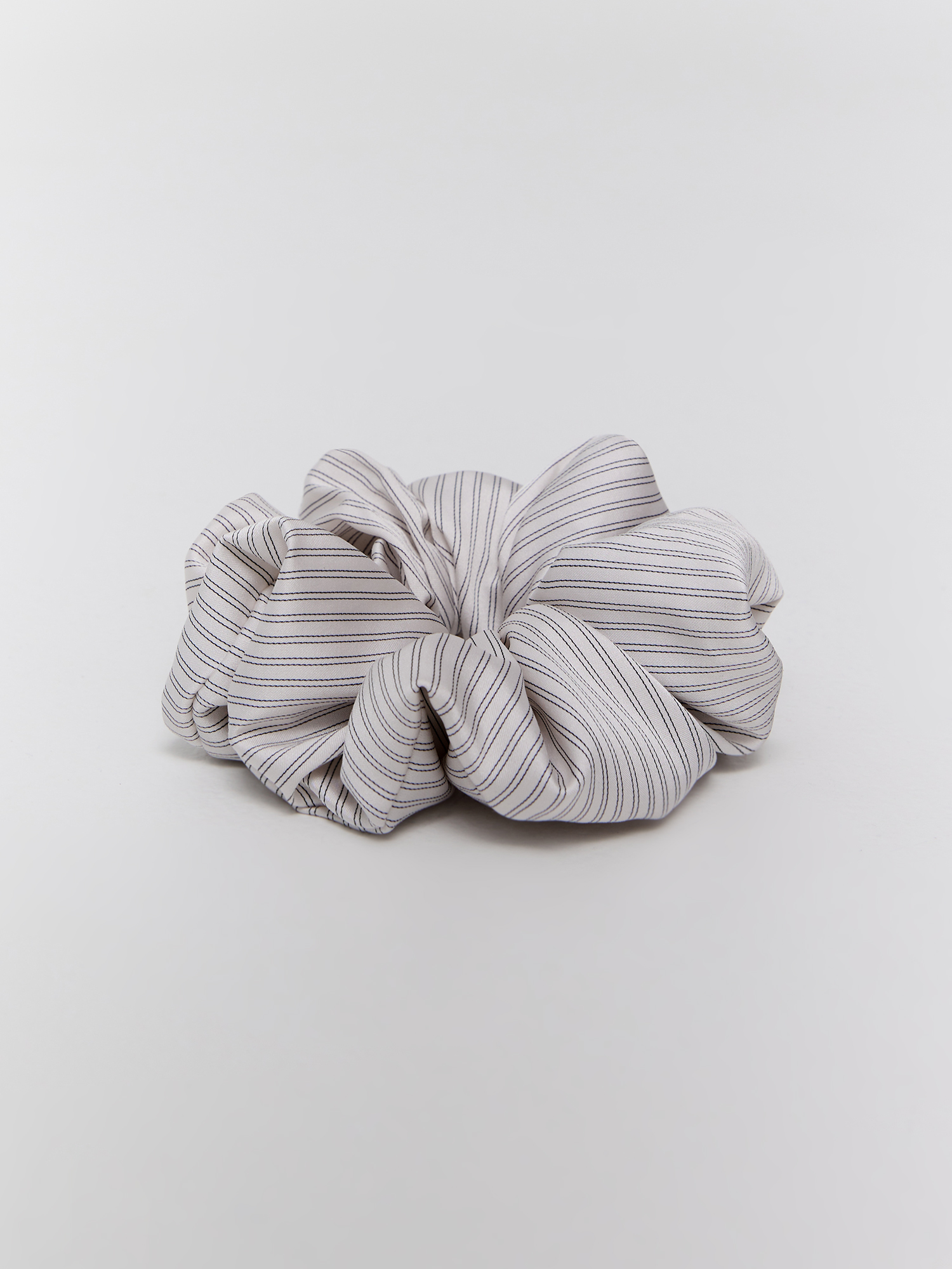 Satin hair tie, white