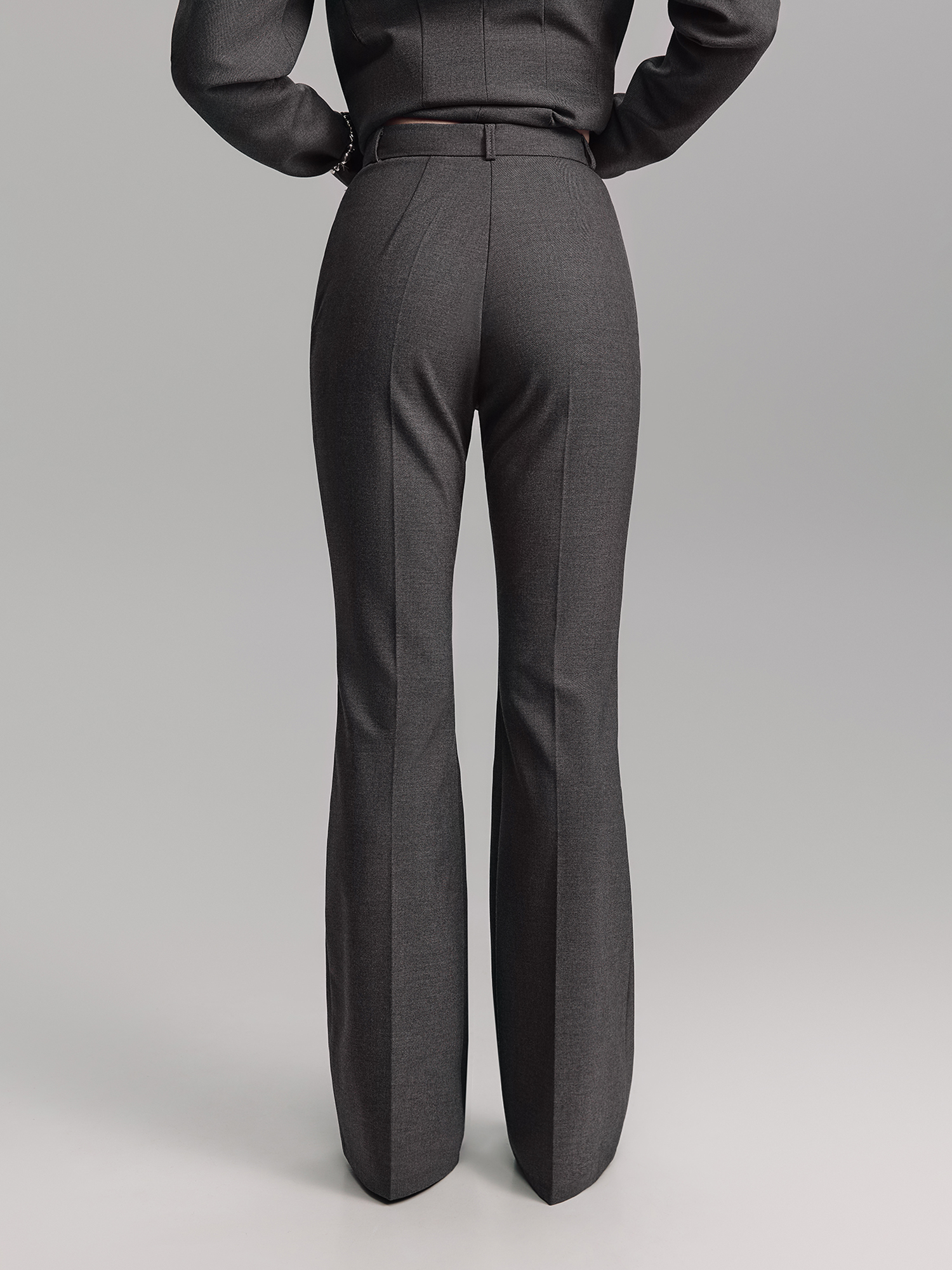 Flared pants, gray