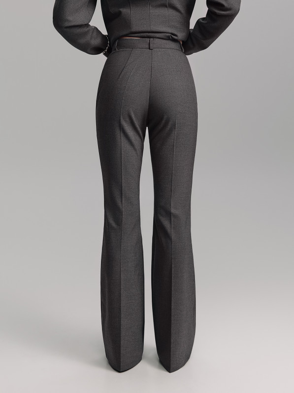 Flared pants, gray