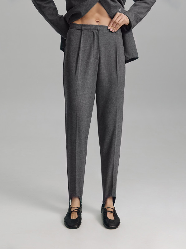 Classic trousers with stripes, gray