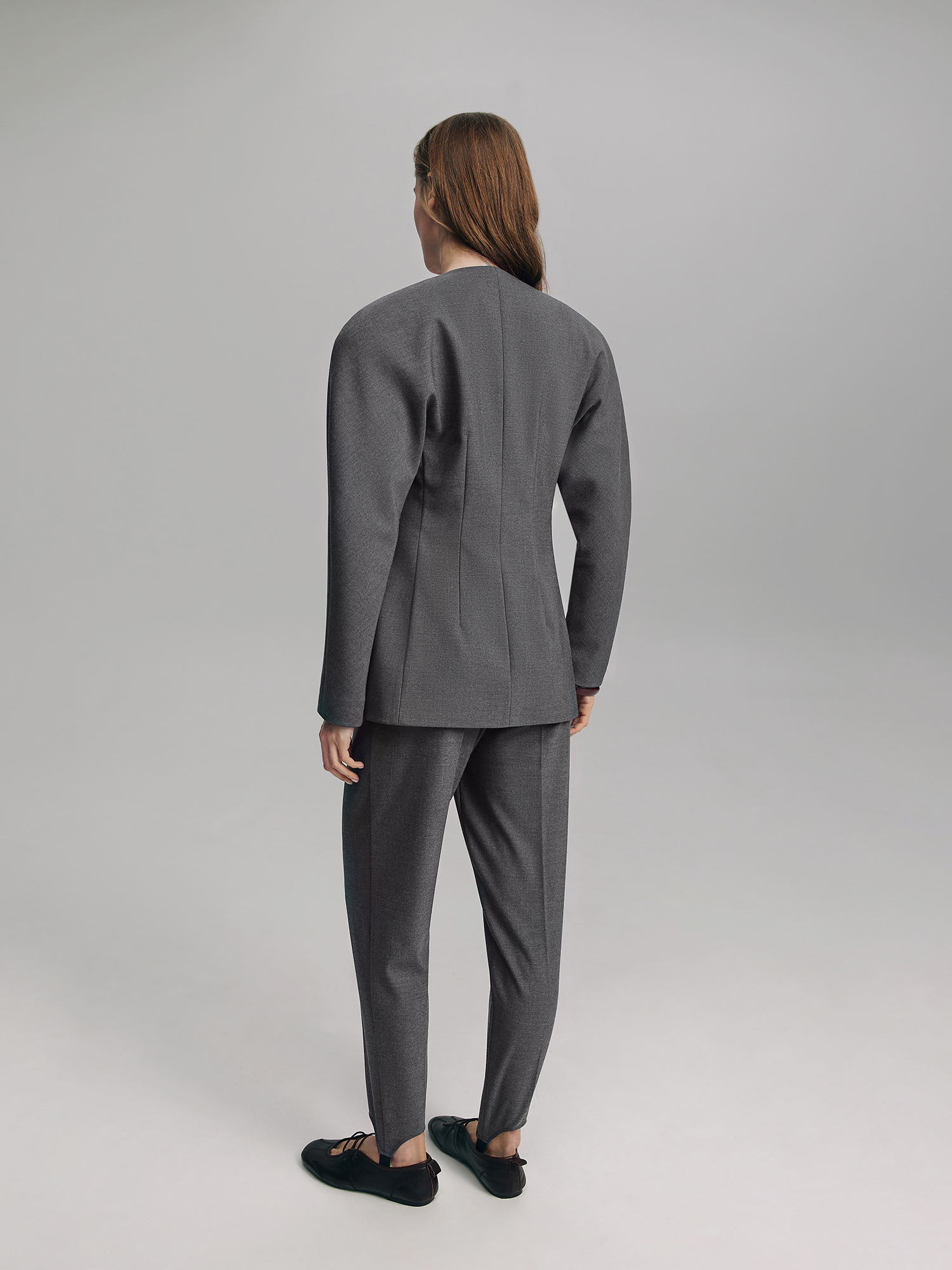 Jacket with hidden buttons, gray