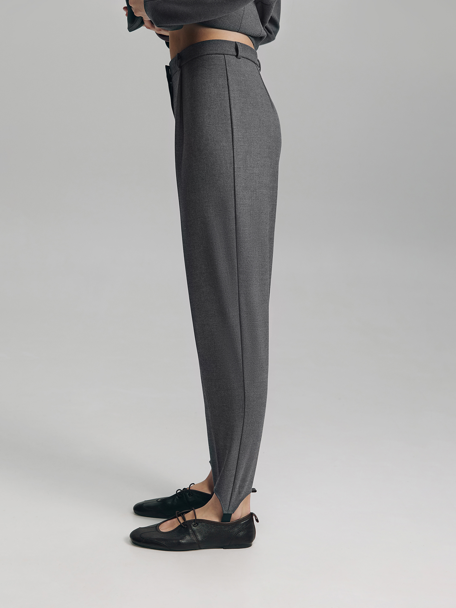 Classic trousers with stripes, gray