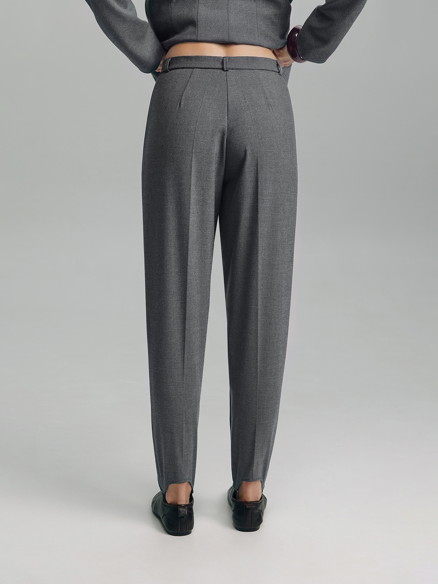 Classic trousers with stripes, gray