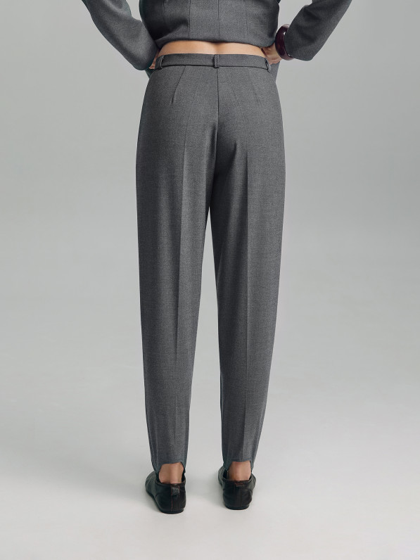 Classic trousers with stripes, gray