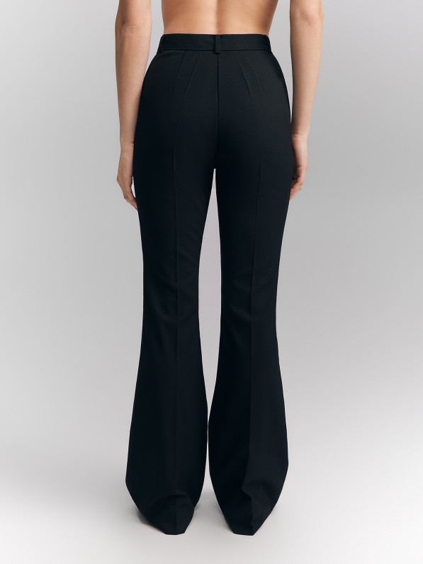Flared pants, black