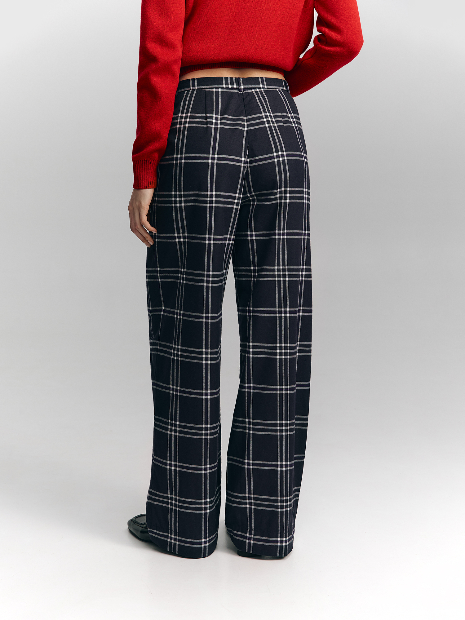 Checkered pants, dark blue