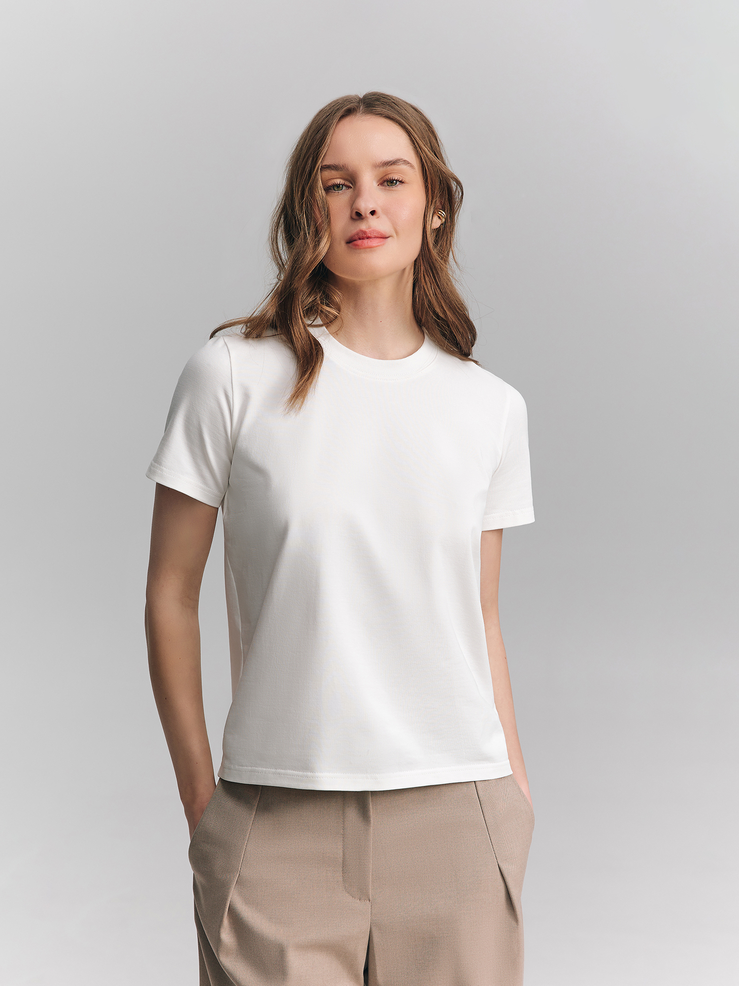 Basic T-shirt, milky