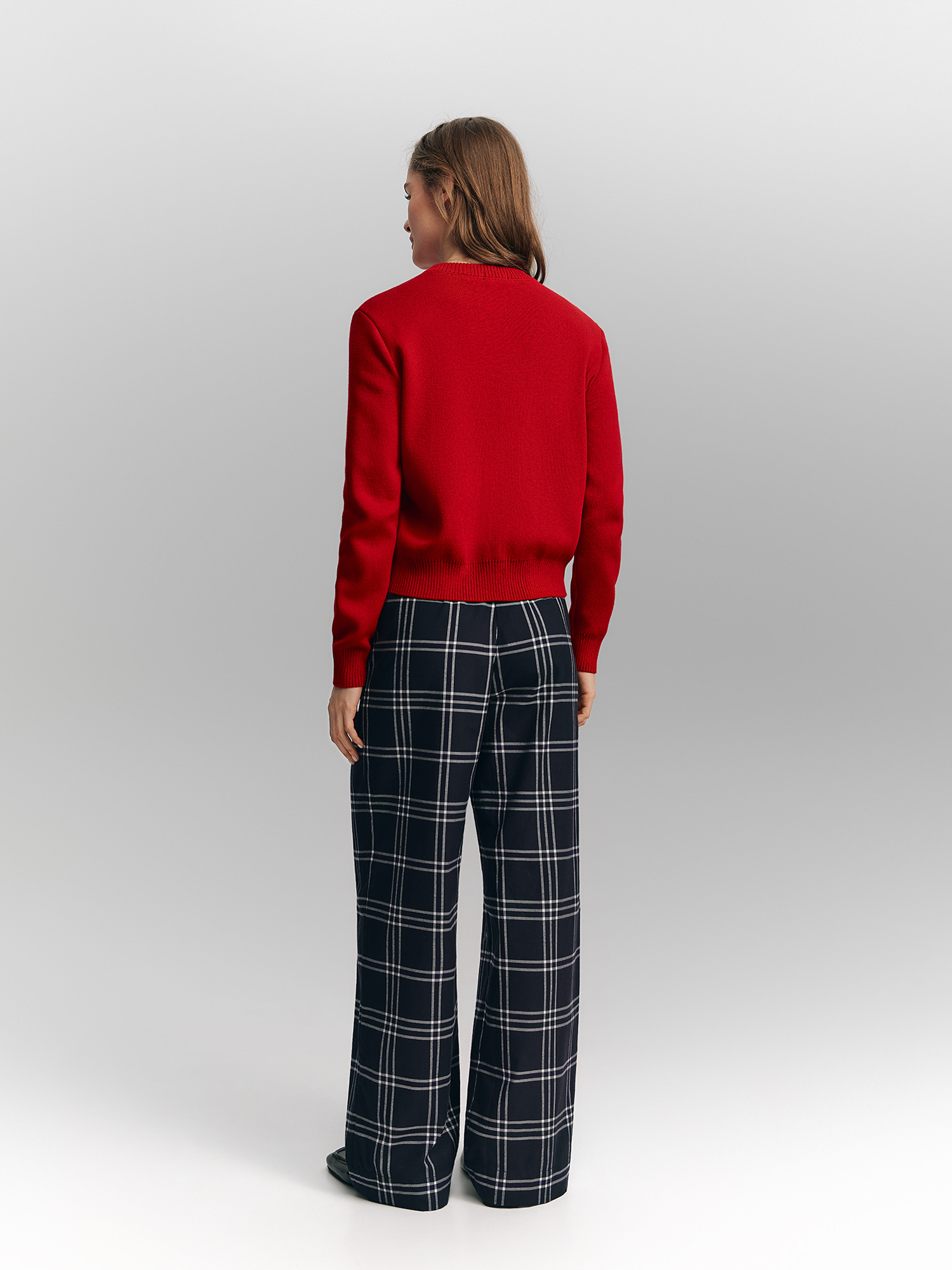 Checkered pants, dark blue