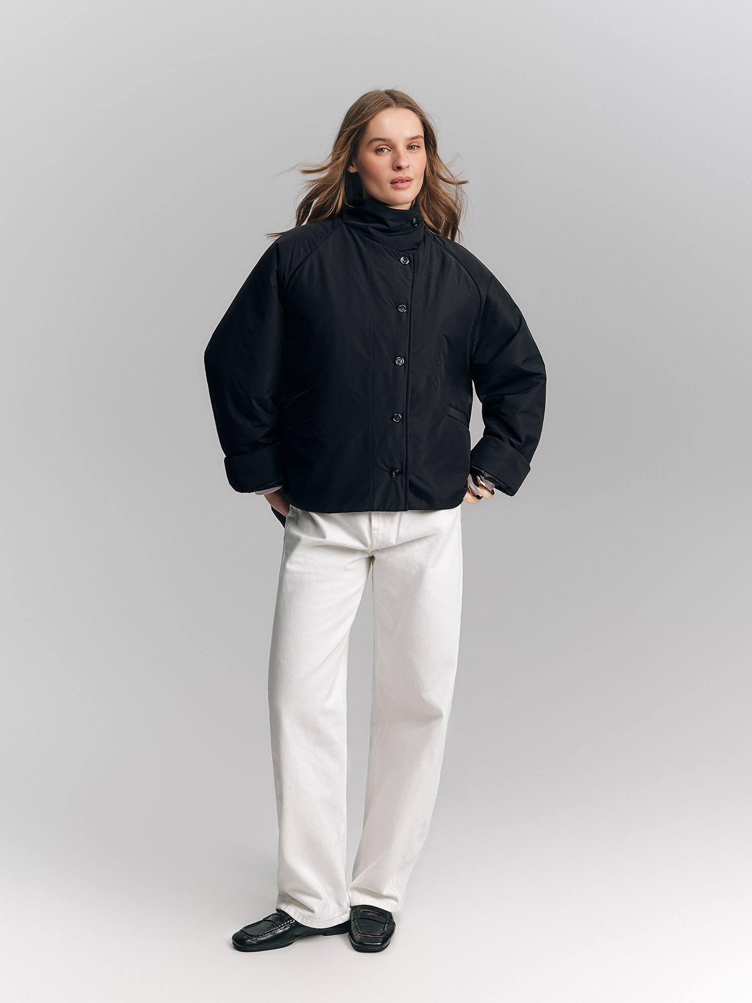 Wide straight jeans, white