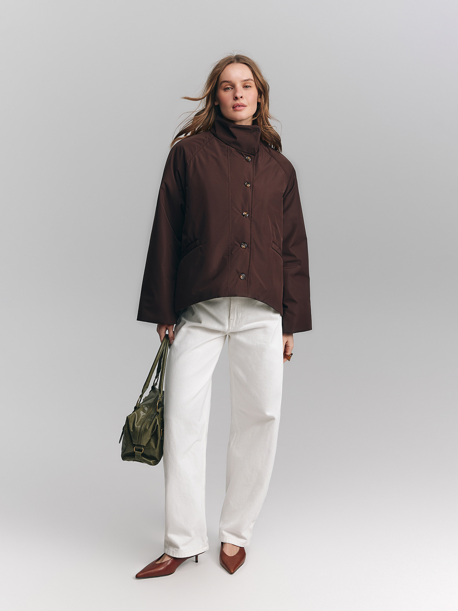 Wide straight jeans, white