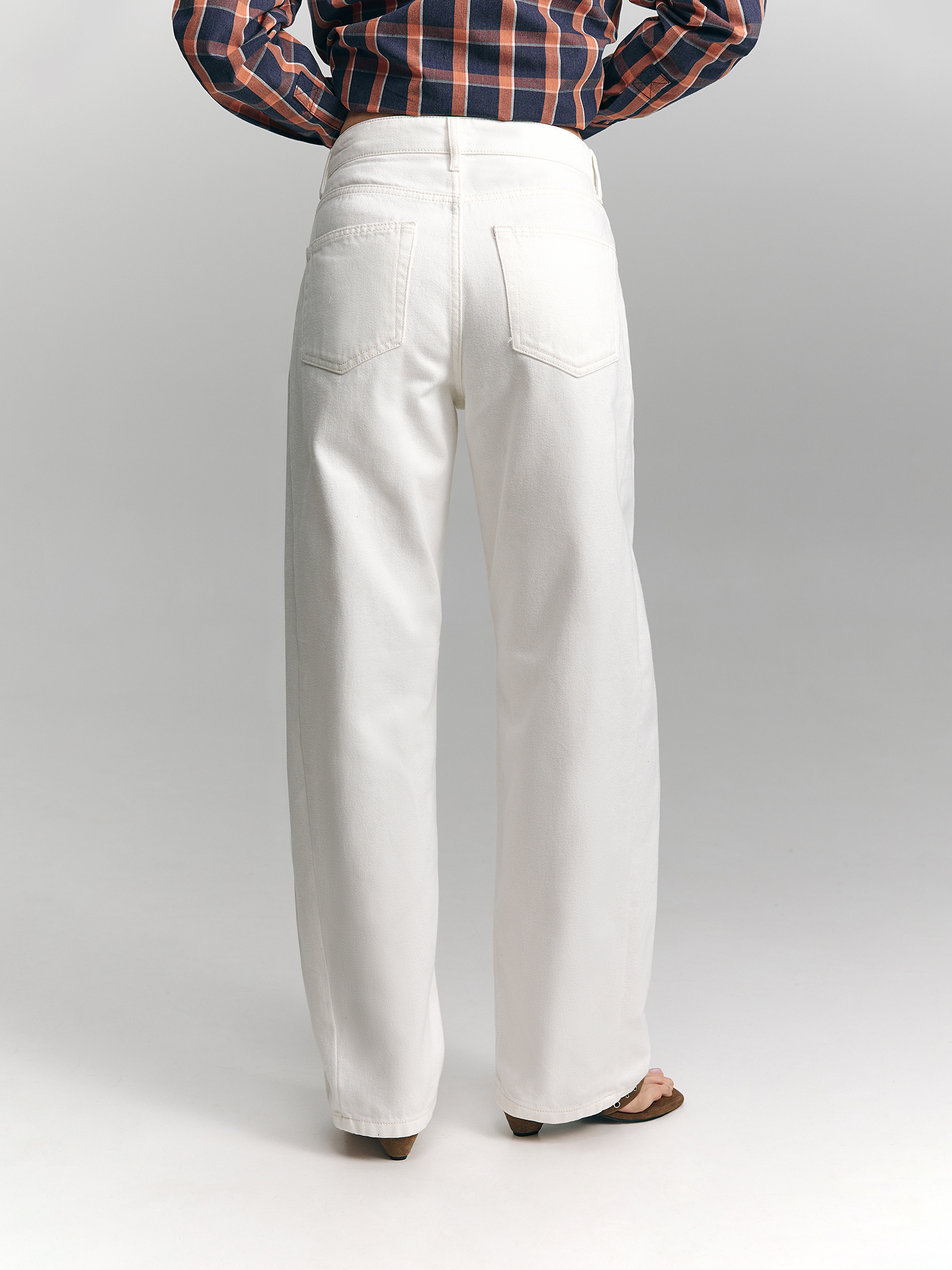 Wide straight jeans, white