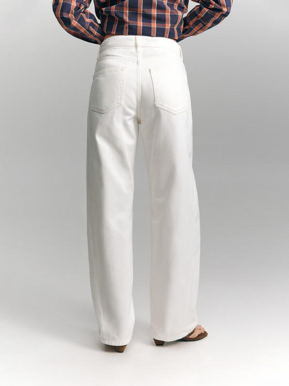 Wide straight jeans, white