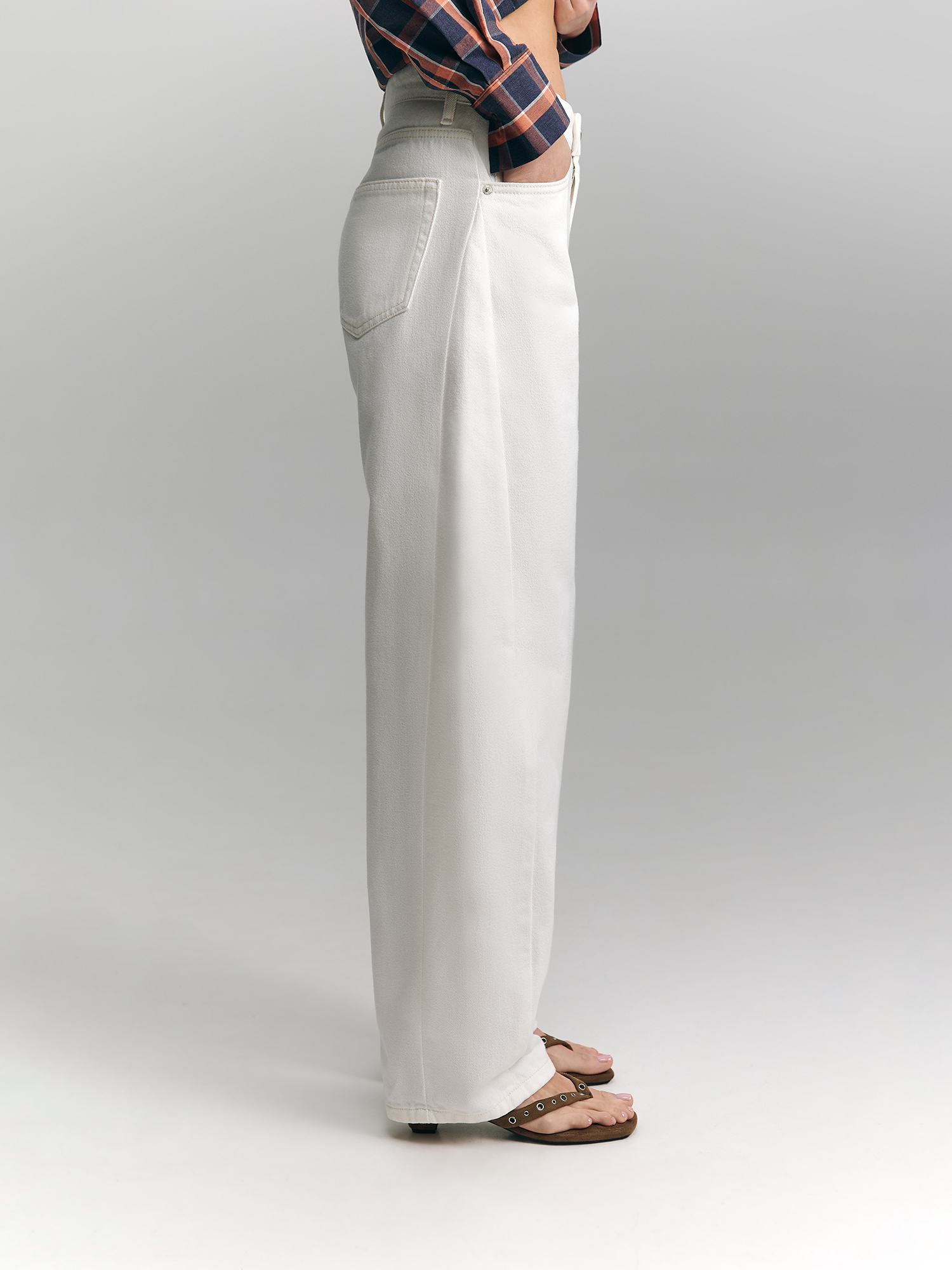 Wide straight jeans, white