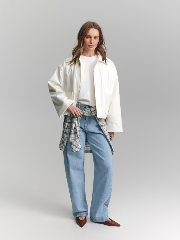 Wide straight jeans, blue