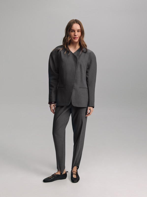Jacket with hidden buttons, gray