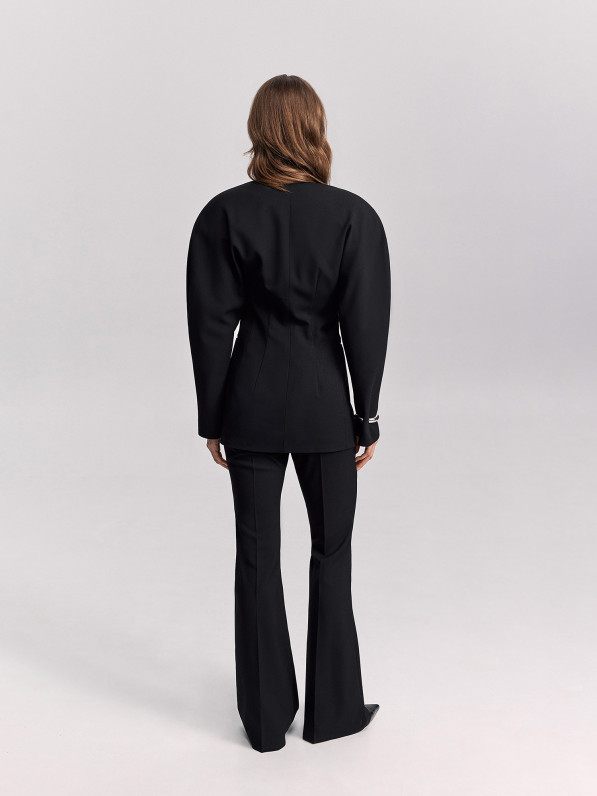 Jacket with voluminous sleeves, black