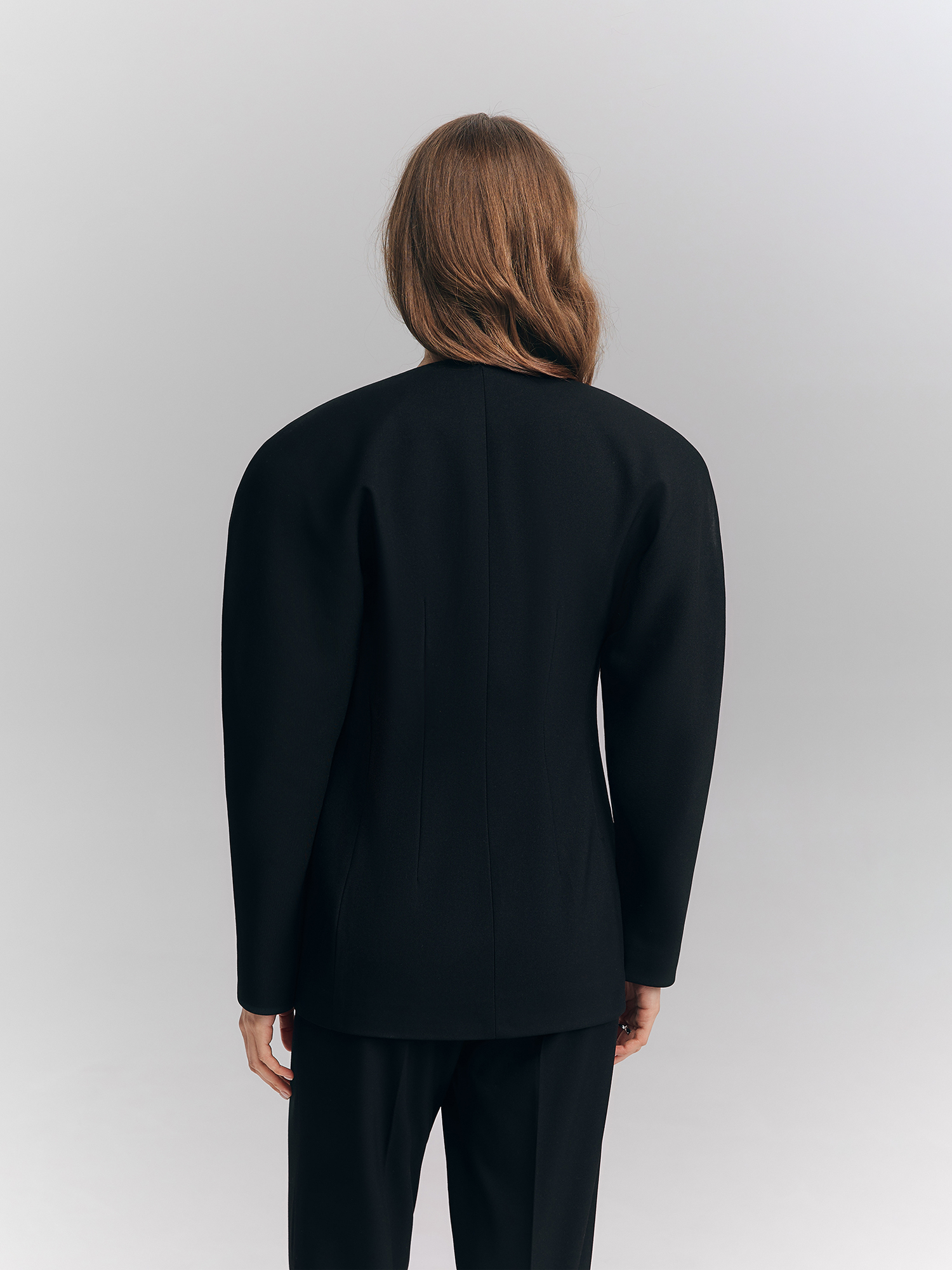 Jacket with hidden buttons, black