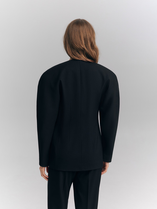Jacket with hidden buttons, black