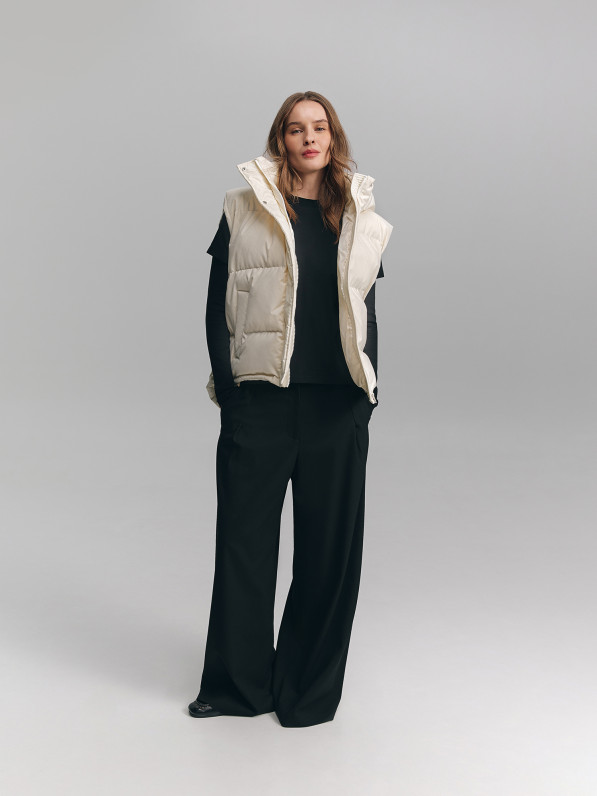 Mid-rise pants, black
