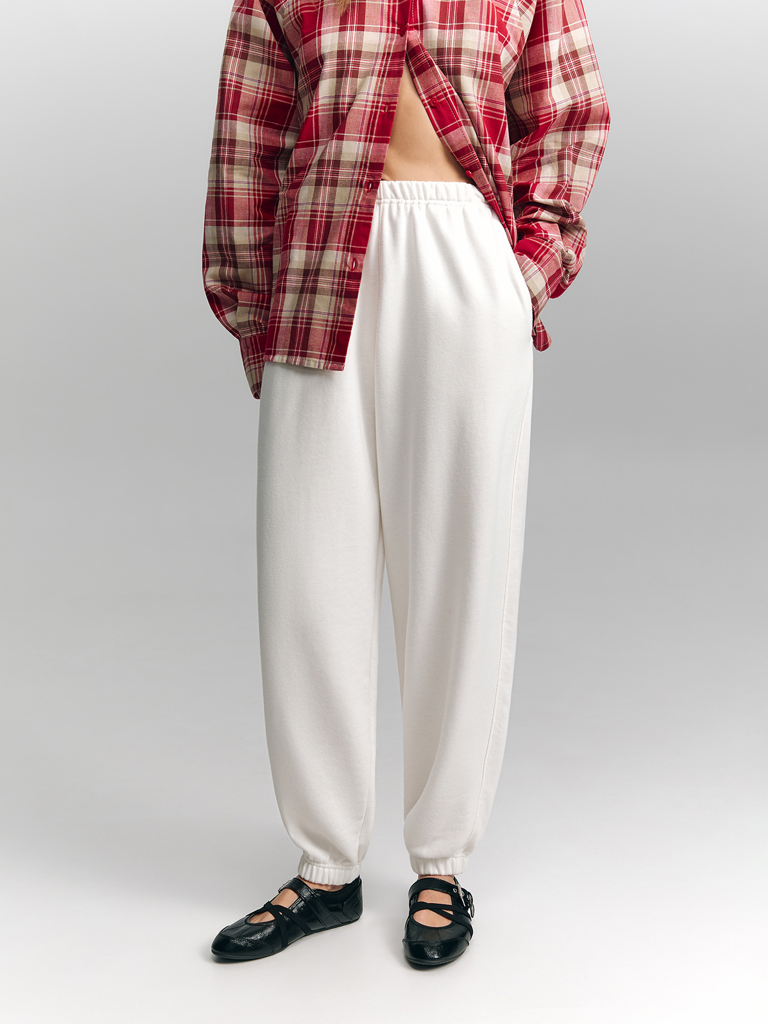 Oversized milky white joggers