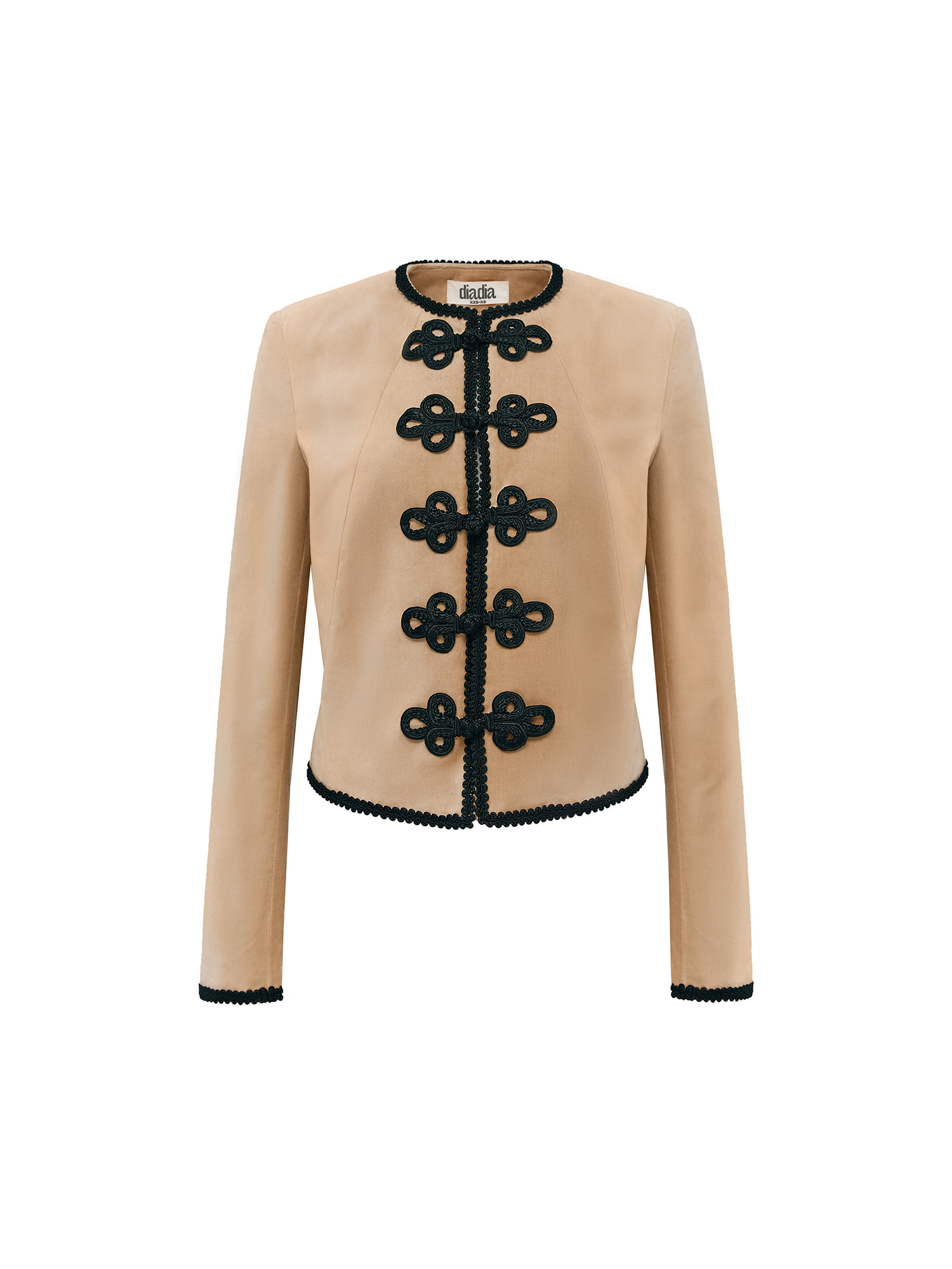 Jacket with accent fasteners, beige