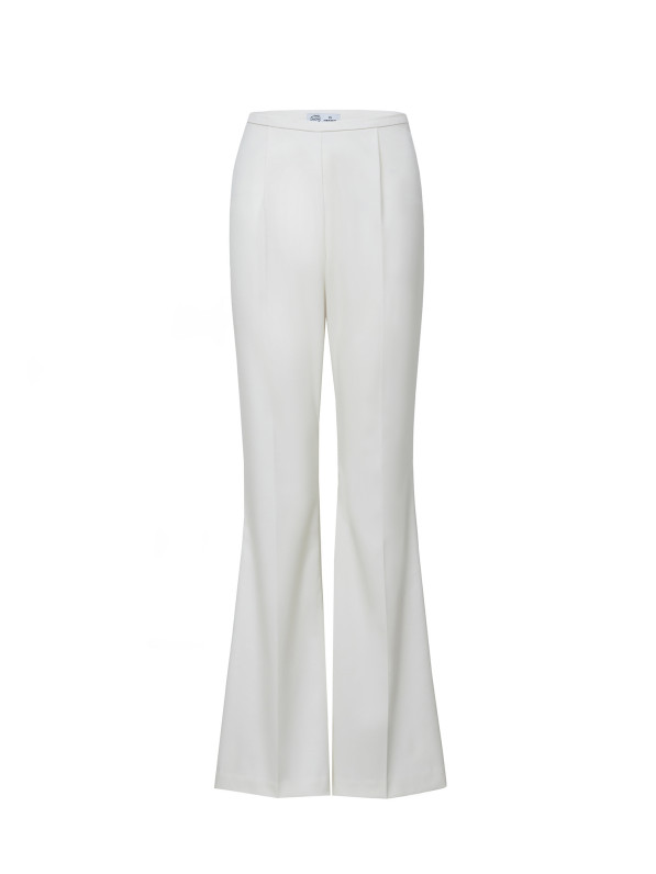 Flared pants, white