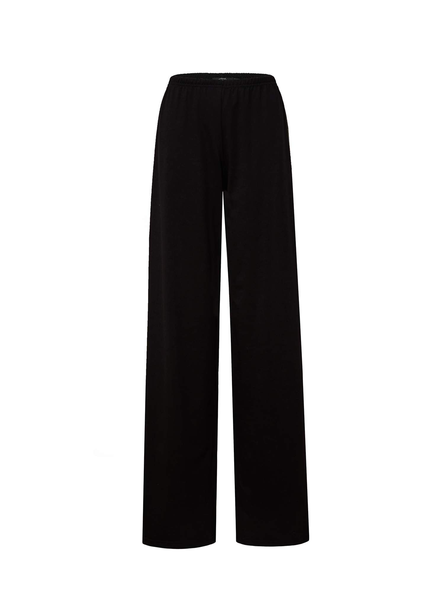 Pants, thin, wide cut, black