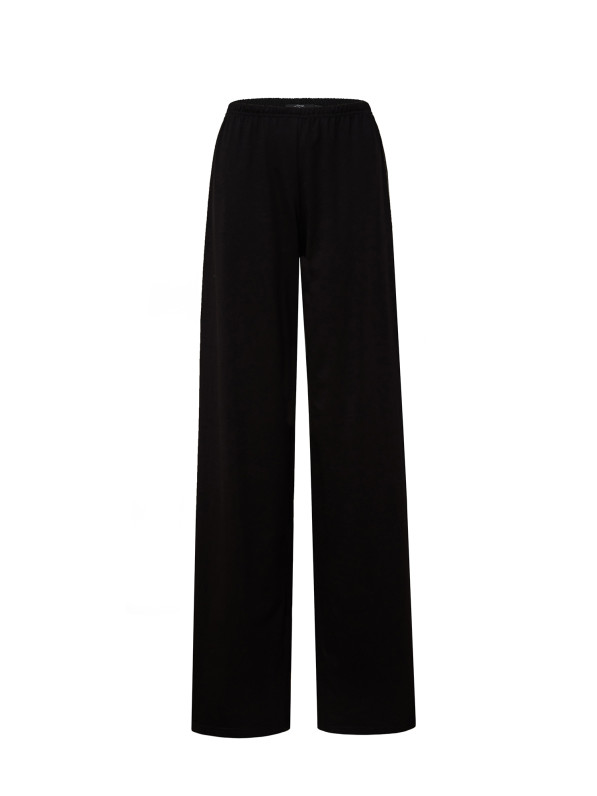 Pants, thin, wide cut, black
