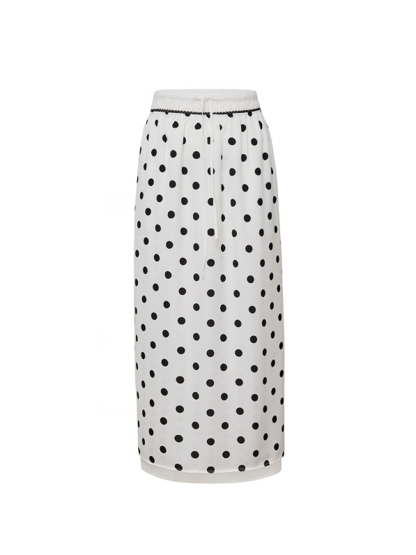 Polka dot skirt, milky