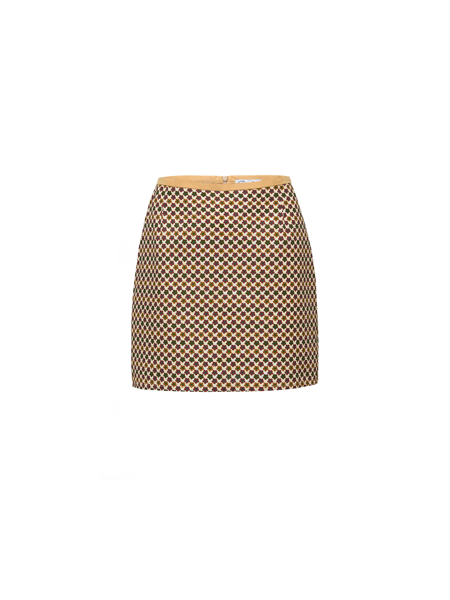 Floral print mini skirt, yellow