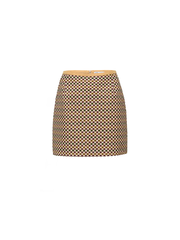 Floral print mini skirt, yellow