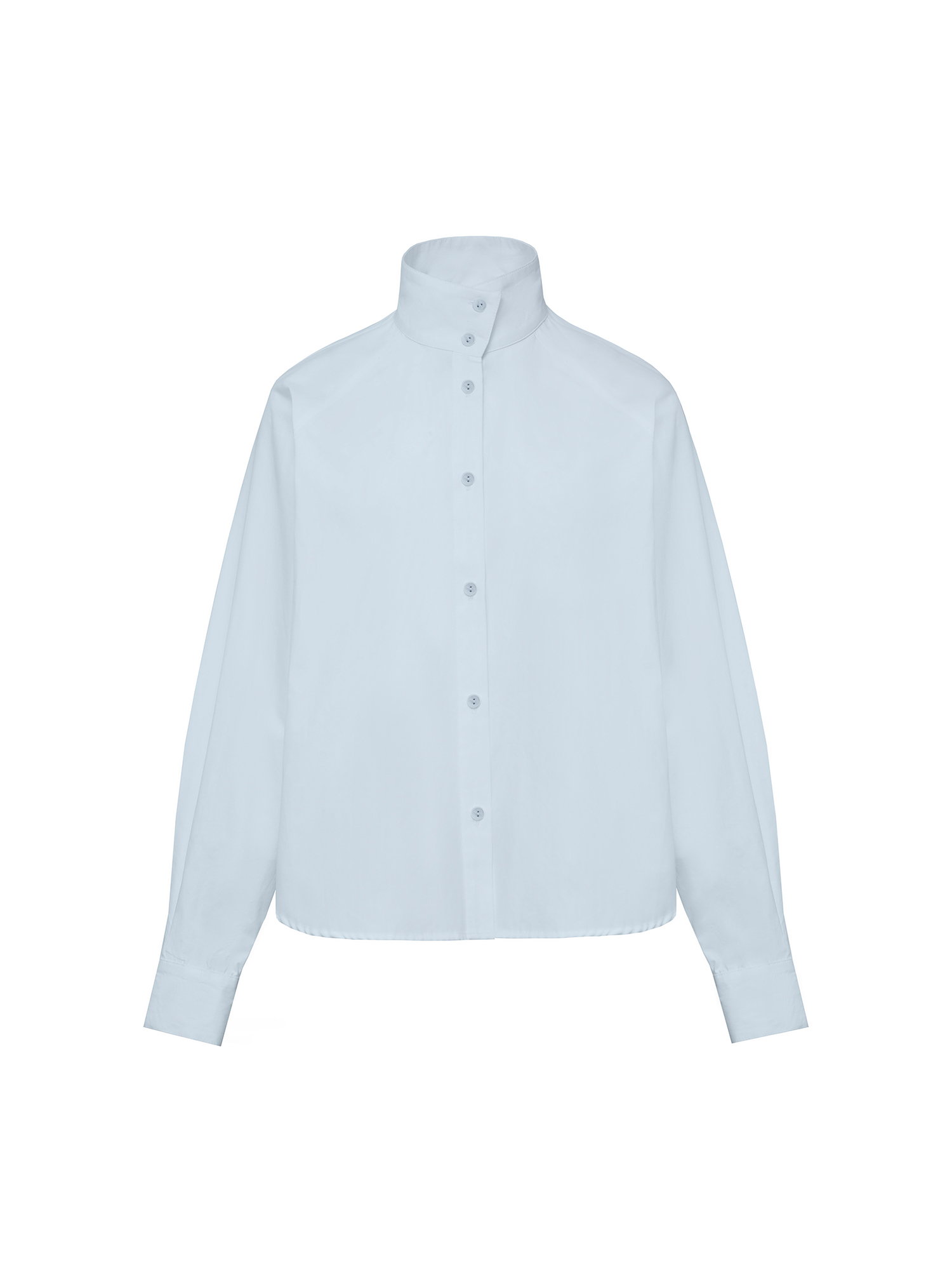 Shirt with stand-up collar, light blue