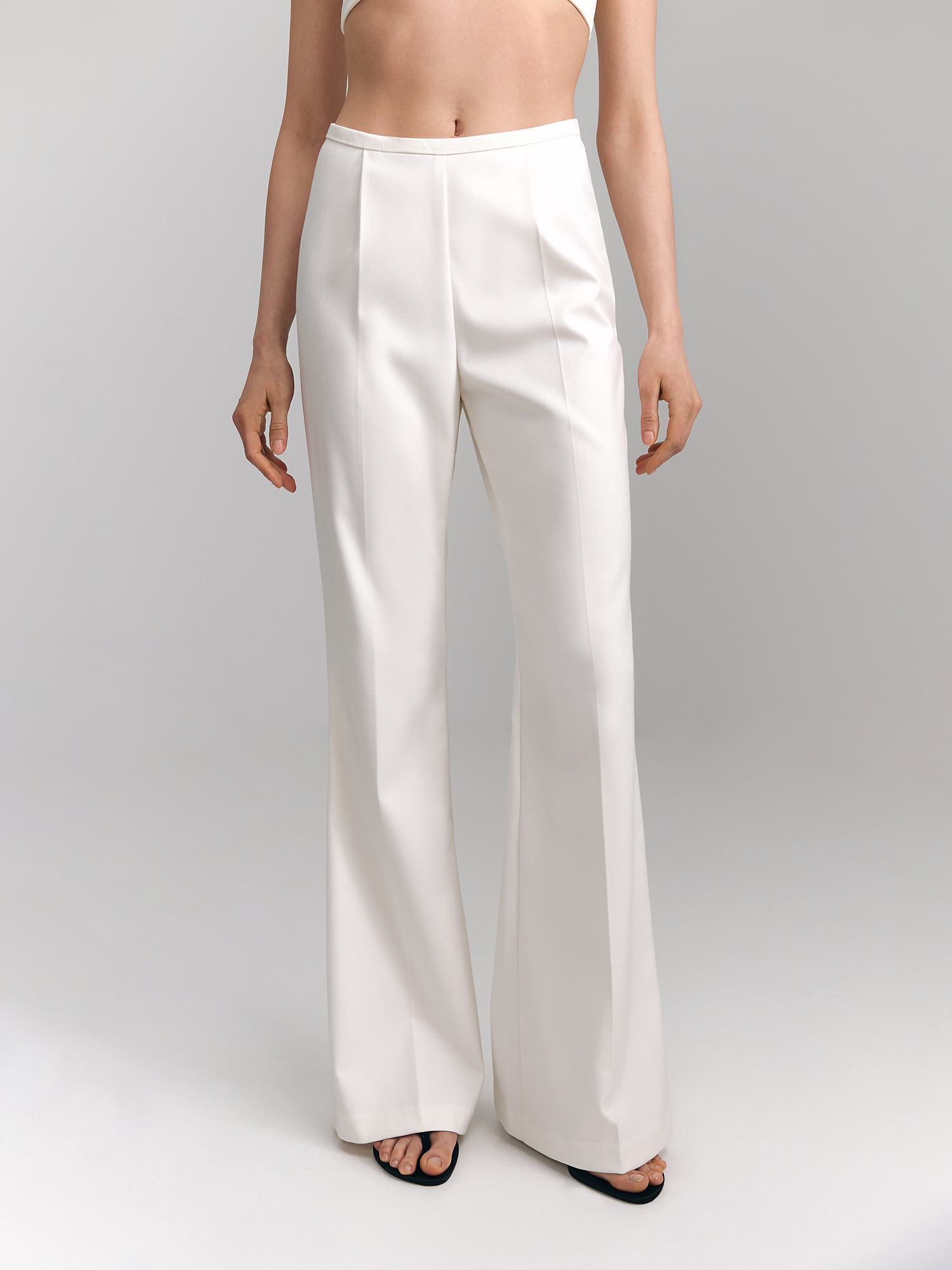 Flared pants, white