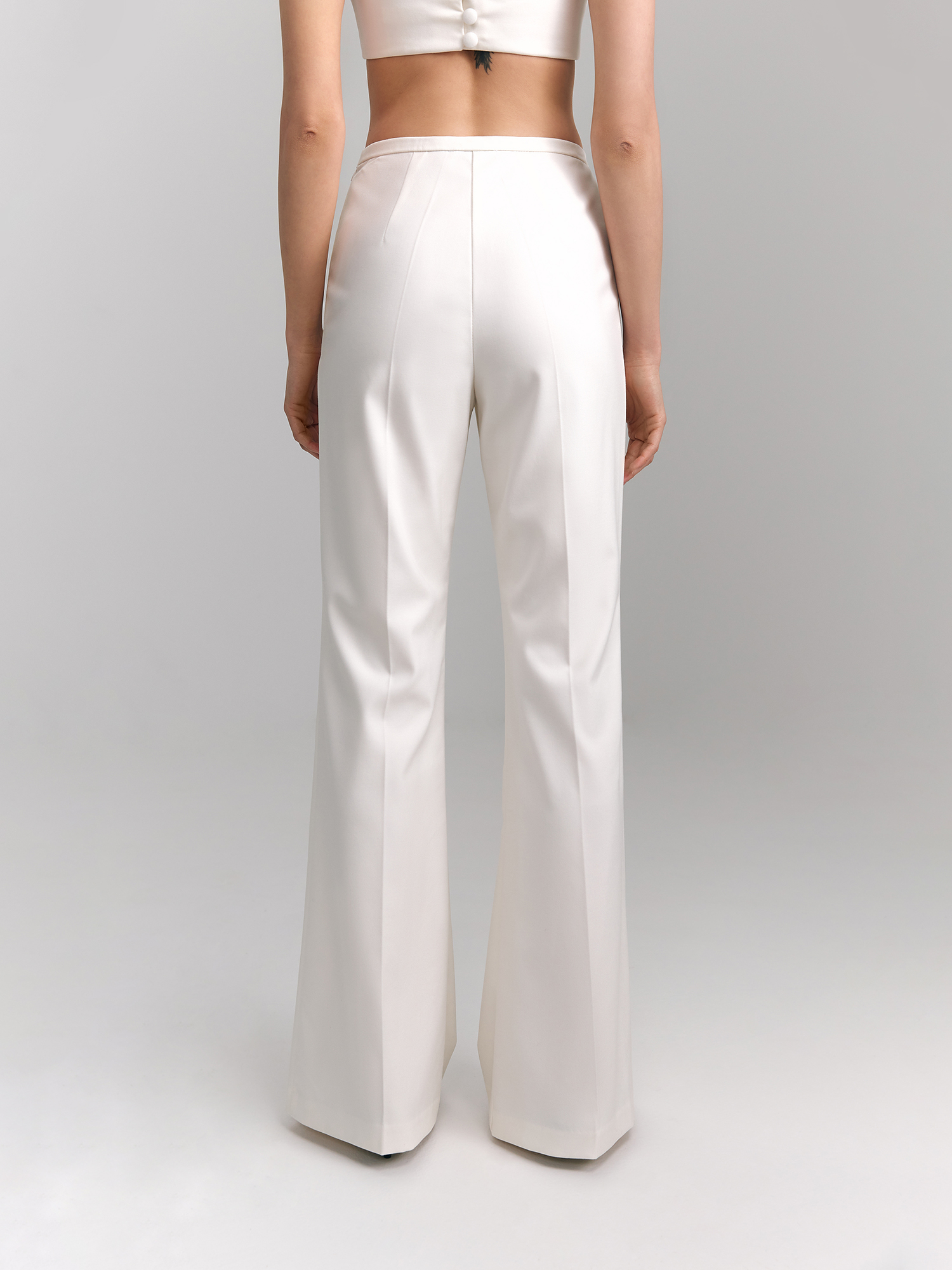 Flared pants, white