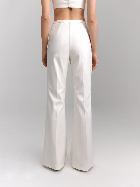 Flared pants, white