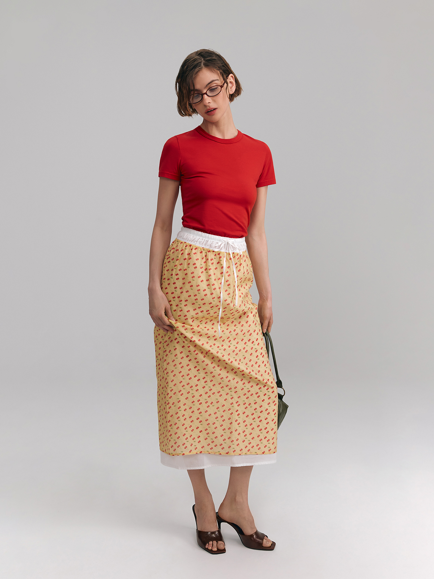 Cherry skirt, yellow