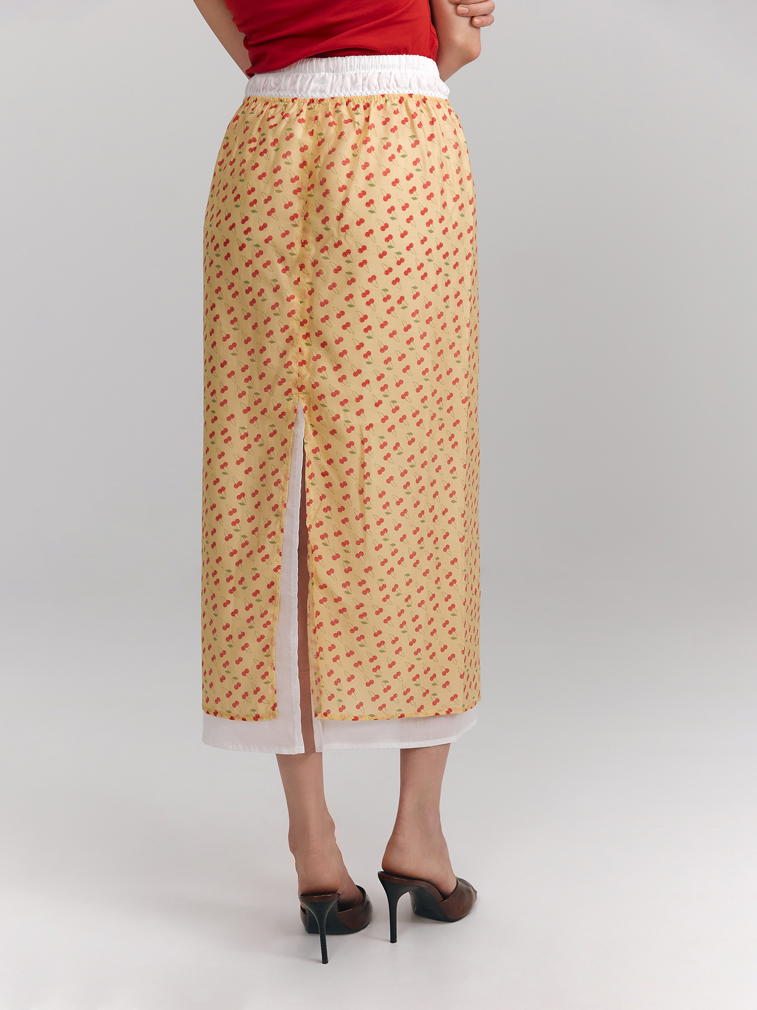 Cherry skirt, yellow