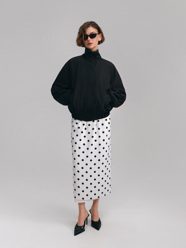Polka dot skirt, milky