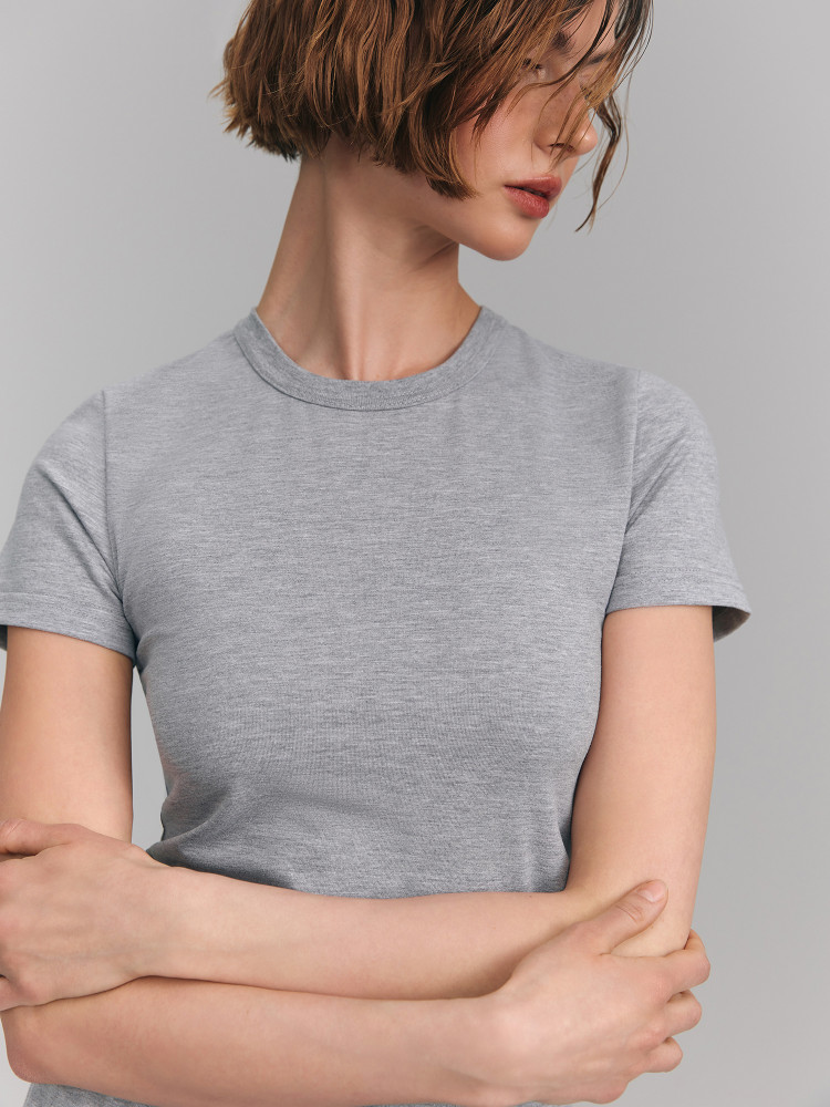 Fitted T-shirt, gray