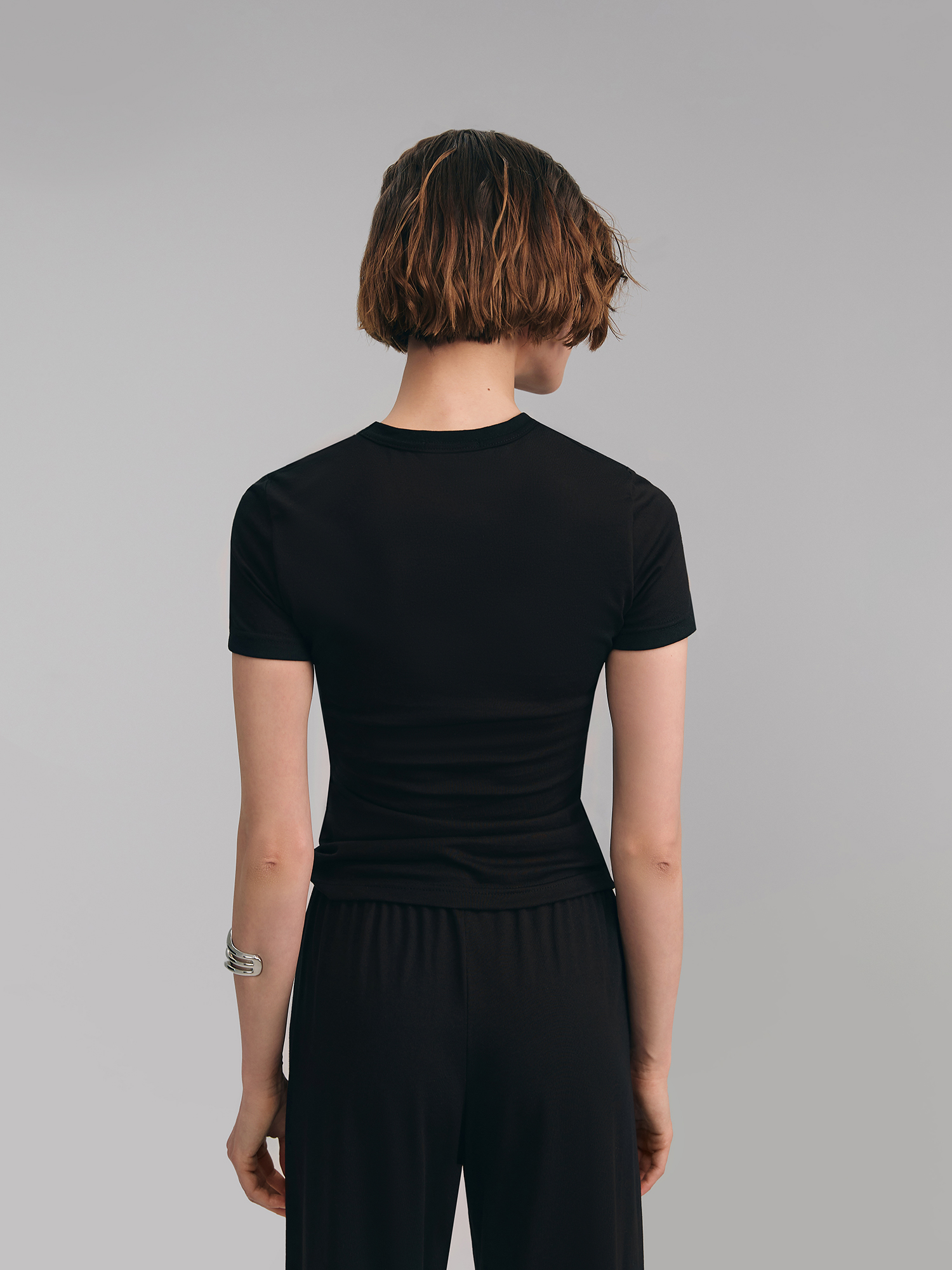 Fitted T-shirt, black