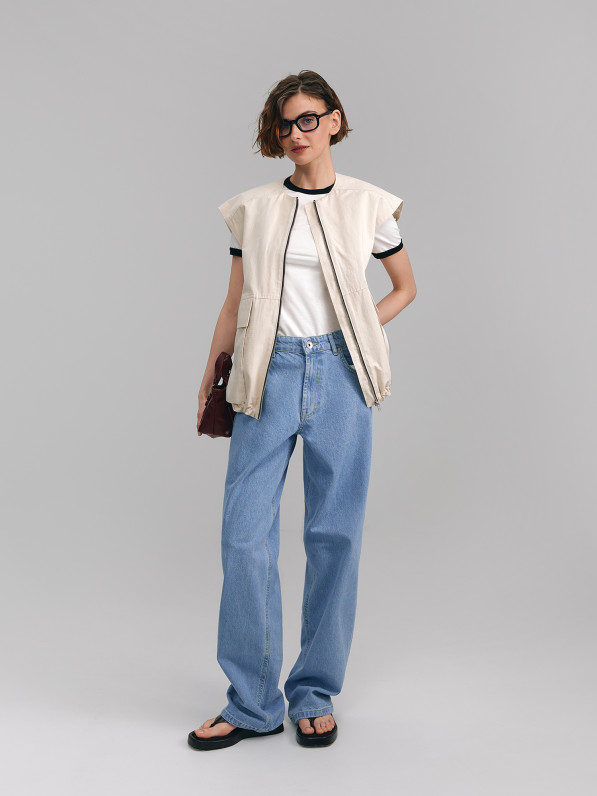 Wide-leg jeans, blue