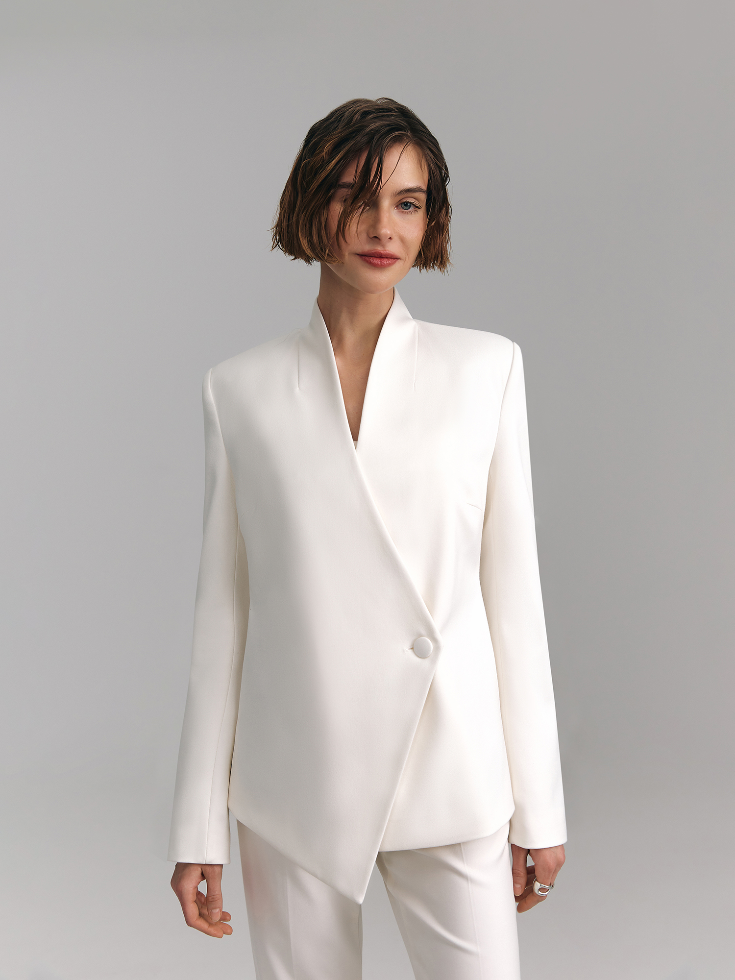 Double-breasted jacket, white