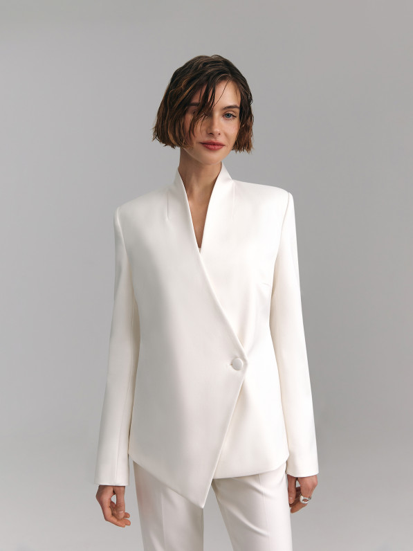 Double-breasted jacket, white