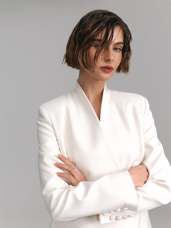 Double-breasted jacket, white